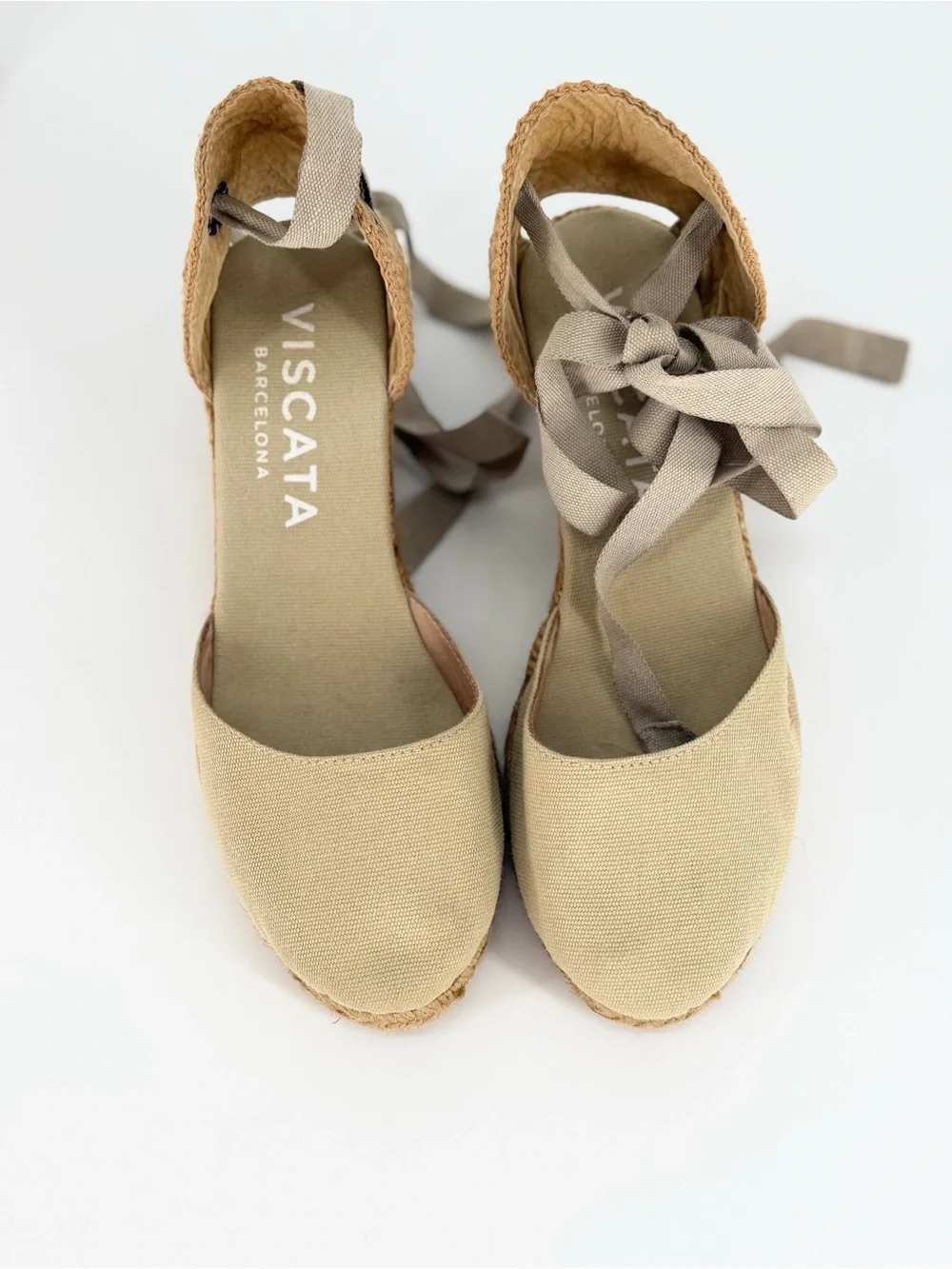 Viscata Barcelona Women's Beige Espadrille Wedge 37 US 6.5-7 *READ*